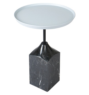 Столик кофейный sustainable collection, D37,7 см, серый/черно-белый 