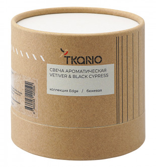 Свеча ароматическая с деревянным фитилём vetiver & black cypress из коллекции edge, бежевый, 60 ч 