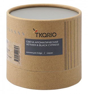 Свеча ароматическая с деревянным фитилём vetiver & black cypress из коллекции edge, серый, 60 ч 