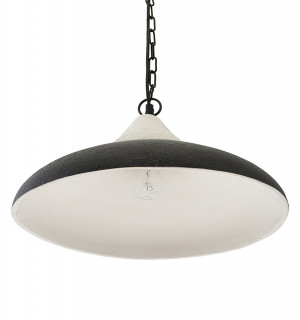 Светильник подвесной sustainable collection, D44х19 см, черный/белый 