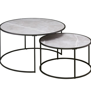 Набор столиков журнальных hans, D60 см и D80 см, серые 