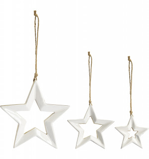Набор елочных украшений milky stars из коллекции new year essential, 3 шт. 