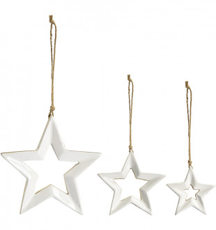 Набор елочных украшений milky stars из коллекции new year essential, 3 шт. 