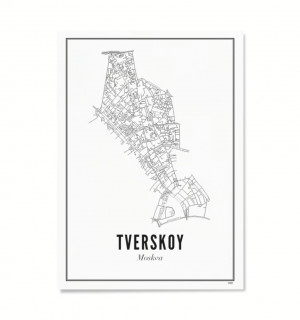Постер карты района Москвы — Тверской 
