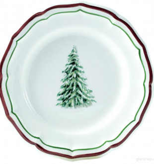 Тарелка для канапе Gien Les Filets Noel 16,5 см, Белый, Зеленый, Красный, набор 4 шт 