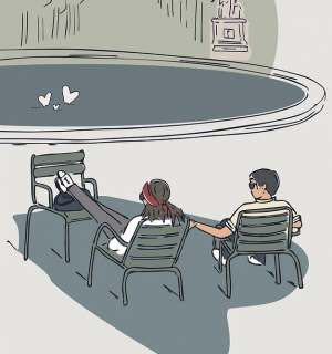 Постер Сад Тюильри Любовь в Париже 30х40 Софии Чарп 