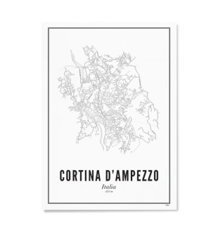 Постер карты курорта в Италии — Кортина-д’Ампеццо 