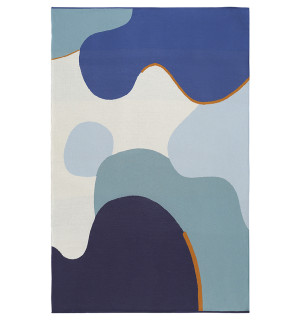 Плед из хлопка с авторским принтом синего цвета из коллекции freak fruit, 130х180 см 