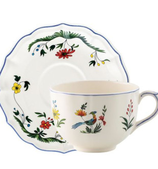 Чашка чайная с блюдцем Gien Oiseaux De Paradis 450 мл/18,8 см Gien Oiseaux De Paradis 450 мл/18,8 см