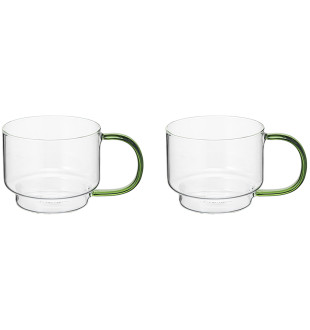 Набор кружек orb, 400 мл, прозрачные/зеленые, 2 шт. 