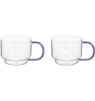 Набор кружек orb, 400 мл, прозрачные/фиолетовые, 2 шт. 