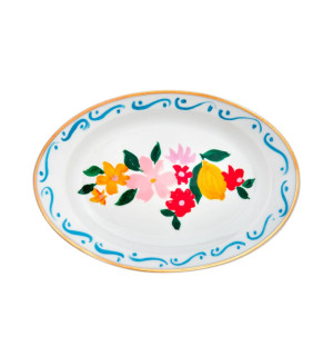 Блюдо овальное FLOWER AND LEMONS 19,5х13 см CON AMORE
