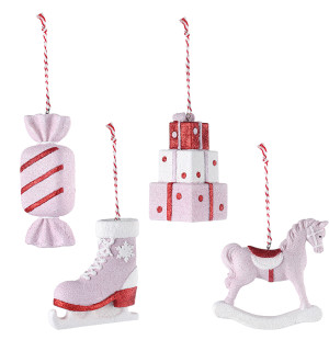 Набор ёлочных украшений pink fairytale из коллекции new year essential, 4 шт. 