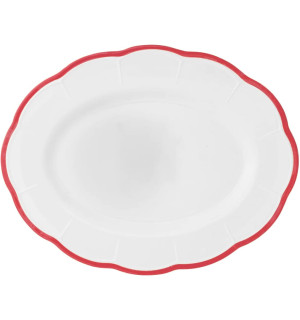 Блюдо овальное RED RIM 36 см Petalo bordo rosa