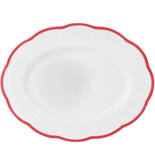 Блюдо овальное RED RIM 36 см Petalo bordo rosa