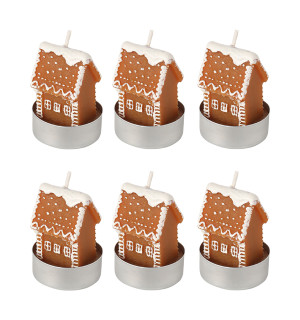 Набор декоративных свечей gingerbread houses из коллекции new year essential, 6 шт. 