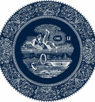 Набор десертных тарелок Les Depareillees Bleu Rebus 22 см, Синий, Набор 4 шт. 