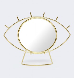 Зеркало настольное cyclops, золотое 