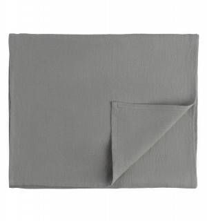 Дорожка на стол из умягченного льна серого цвета essential, 45х150 см 
