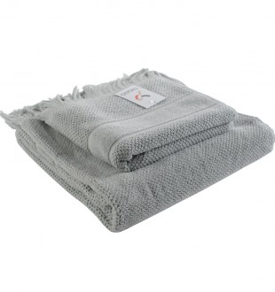 Полотенце для рук декоративное с бахромой серого цвета essential, 50х90 см 