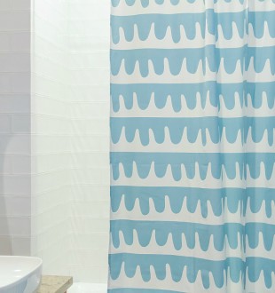 Штора для ванной popple голубого цвета cuts&pieces, 180х200 см 